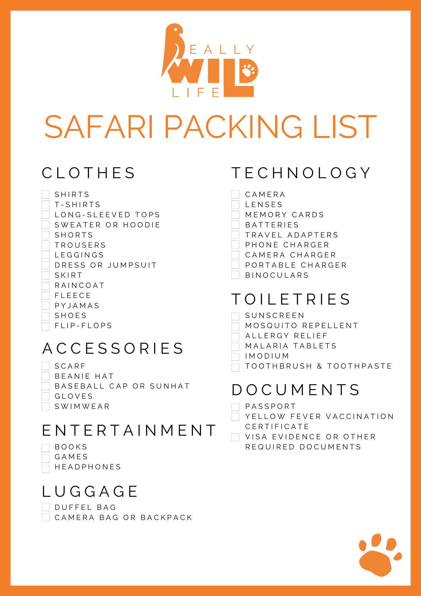 What to Pack for Safari - My Packing List 